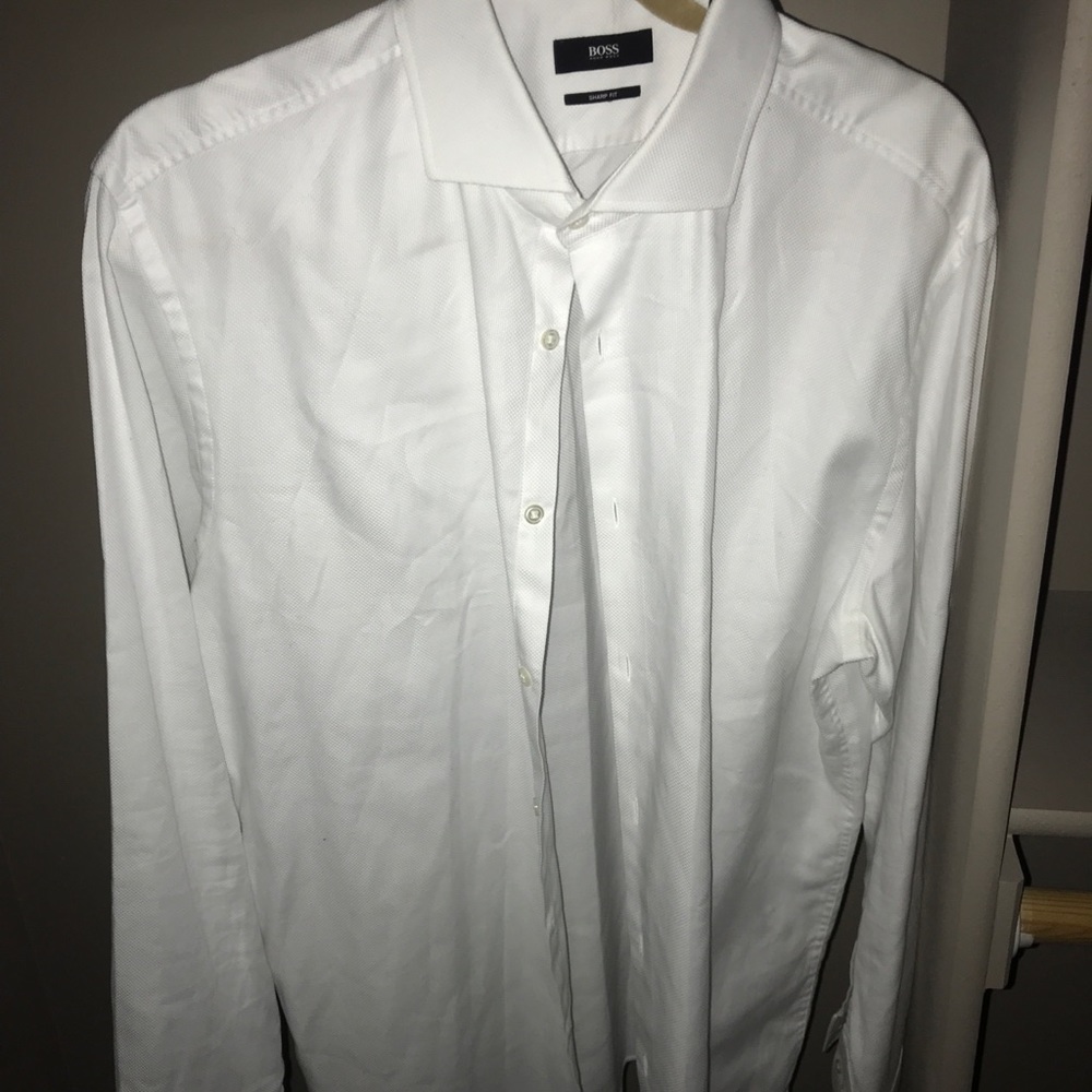 Hugo Boss White Dress Shirt 17 Neck 34/35 Sleeve
